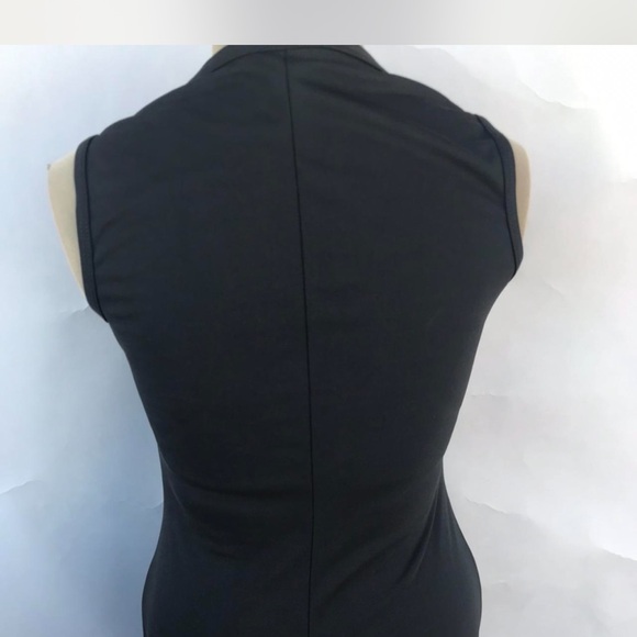 90s/Y2K Black mini Dress Vintage with Floral Embroidery Size M - Picture 5 of 5